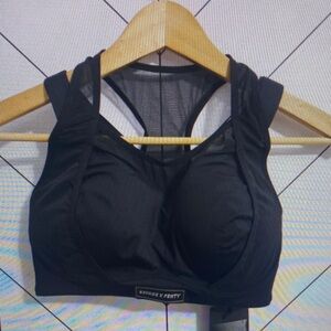 Savage X Fenty Black Mesh Sports Bra